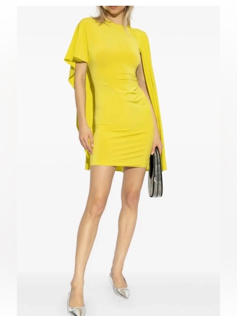 NWT Stella McCartney Cape-Sleeve Asymmetrical Mini Dress Resort Line
